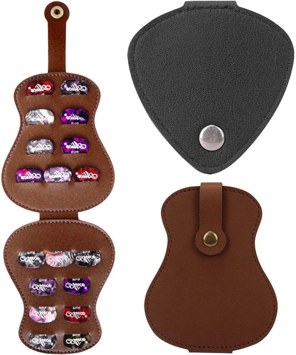 Guitar Pick Opslagtas - Creatief Ontwerp - 2 Stukken Zwart en Bruin