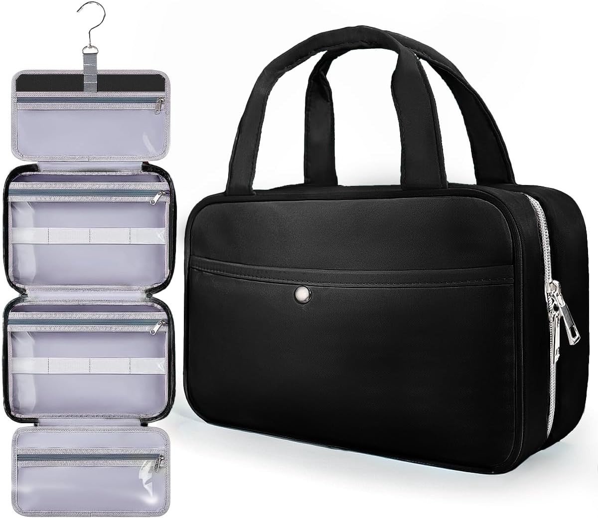 Waterdichte Make-up Tas voor Reizen - Organisator voor Cosmetica, Zwart, Compact en Handig