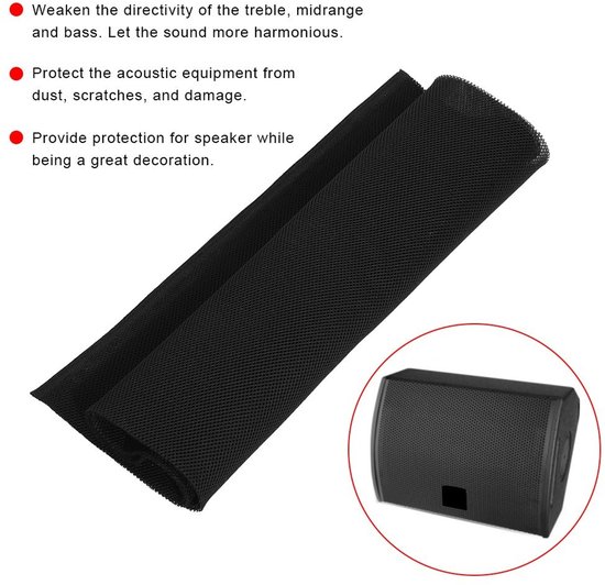 Speaker Mesh Fabric, 1,4 m X 0,5 m Stofdicht Speaker Mesh Doek Stereo Audio Luidspreker Mesh Grill Doek Stof Luidspreker Stofdichte Luidspreker (Kleur: Zwart) van Merkloos — afbeelding 5