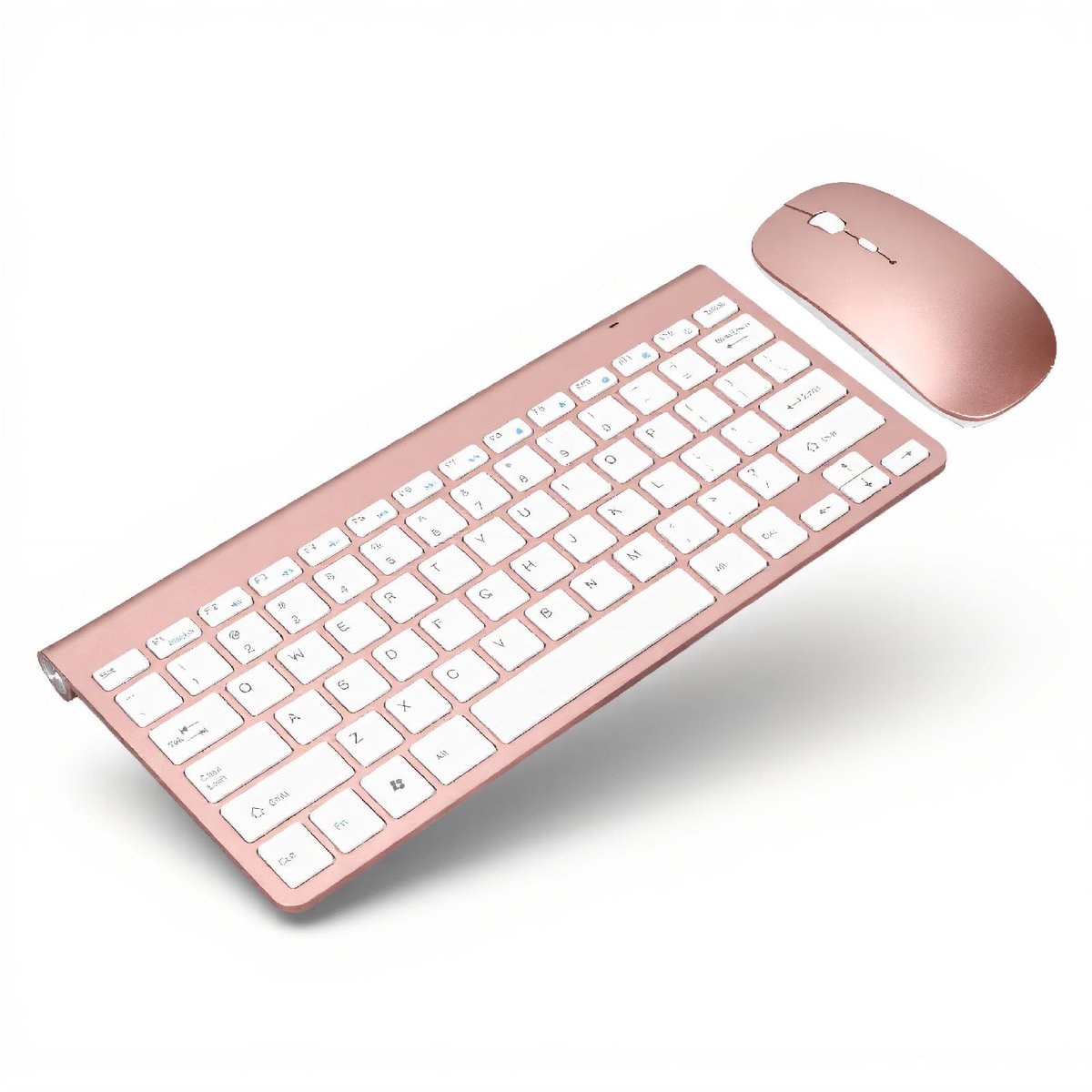 Dailygoody - Draadloze Toetsenbord-Muisset - Ergonomisch Design - Roségoud - Stil en Comfortabel - Geschikt voor Computer en Laptop - 78 Toetsen