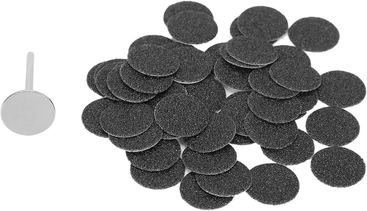 Elektrische Voetvijl Schuurpapier Schijven, 50 Stuks Vervangende Accessoires voor Pedicure, Ideaal voor Eeltverwijdering en Voetverzorging (φ15mm)