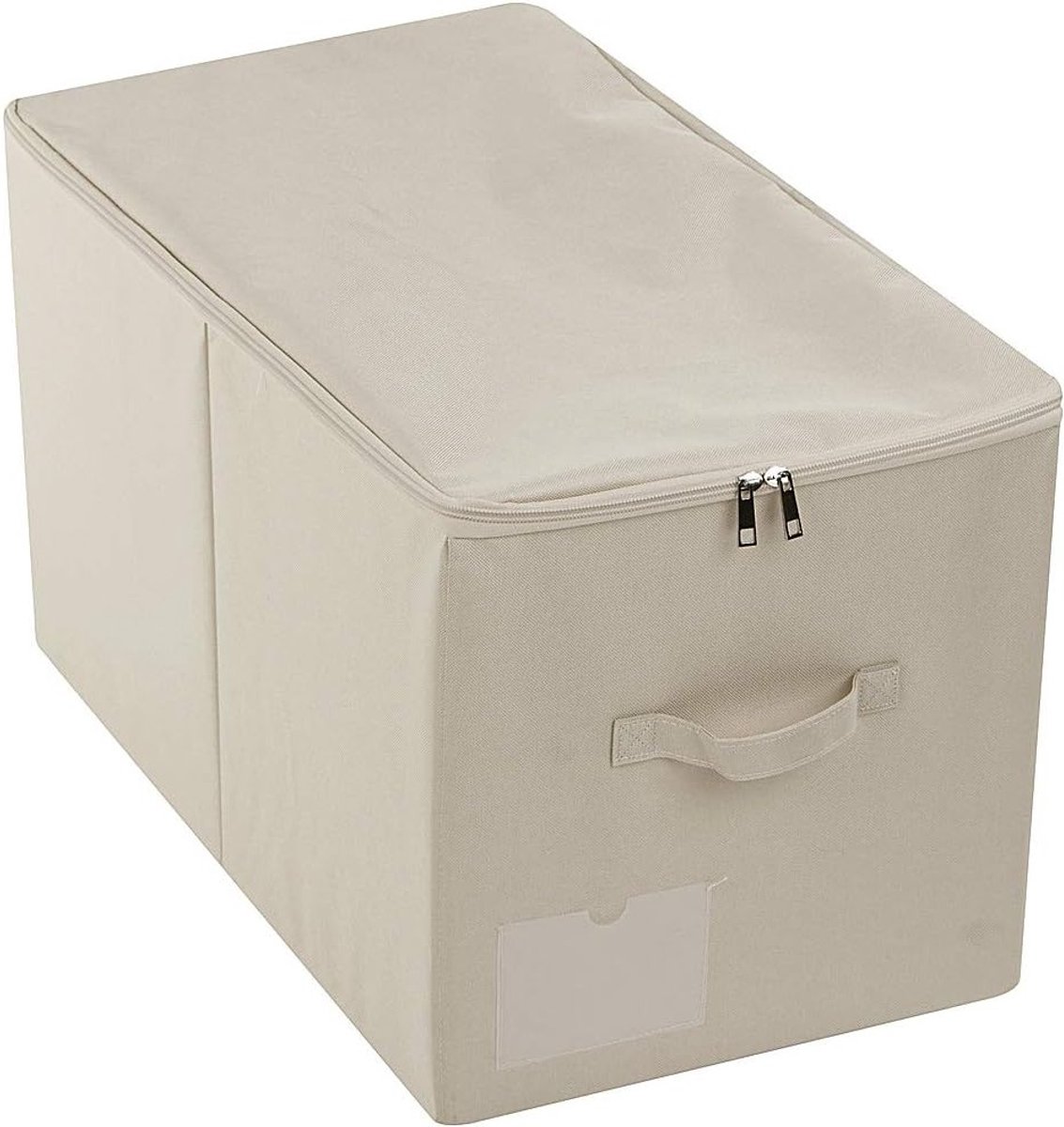 Grote Opvouwbare Opbergdozen met Deksel, Ideaal voor Organisatie van Kleding, Speelgoed en Huishoudelijke Benodigdheden, Beige, 56 x 32 x 33 cm