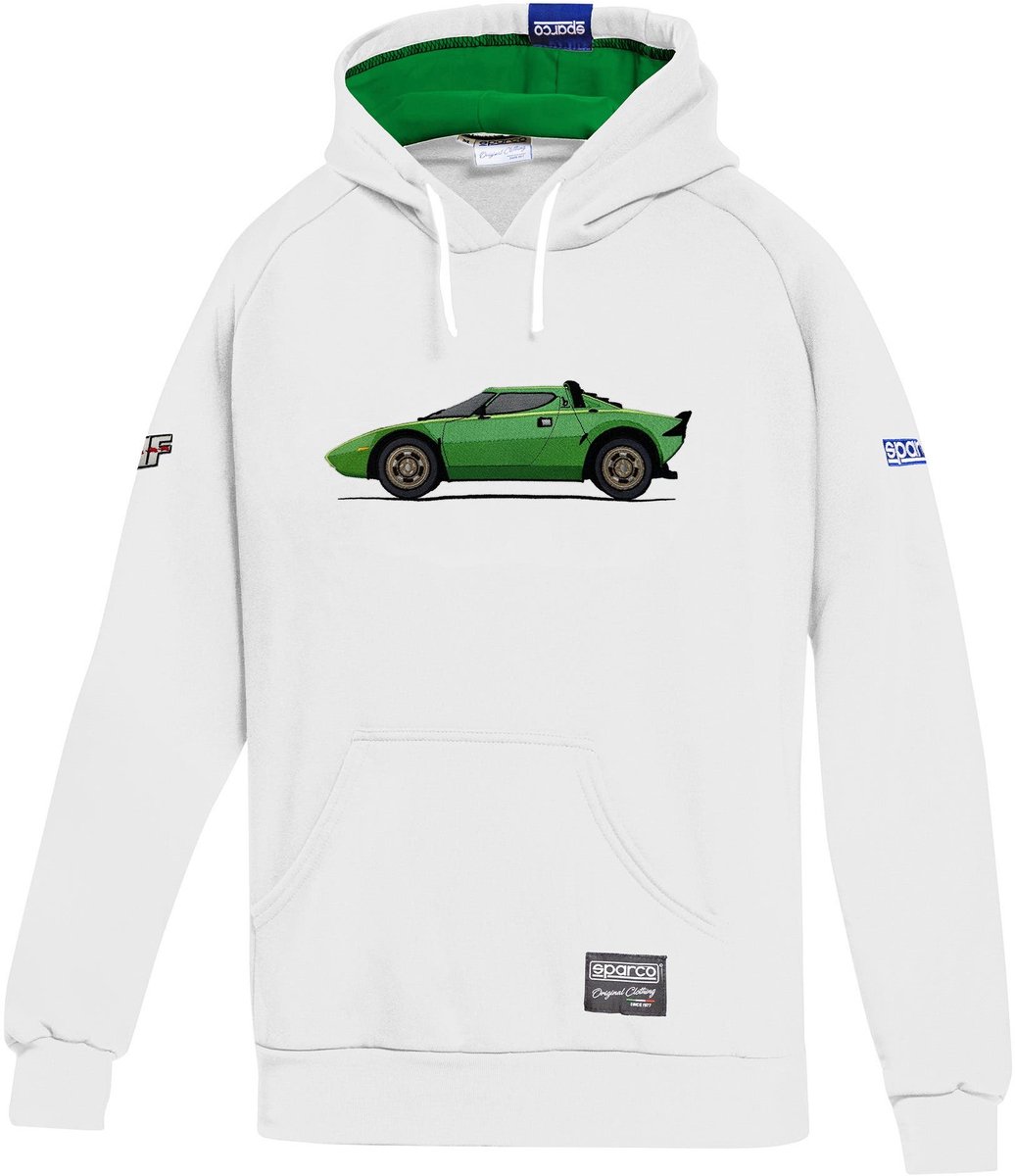 Sparco Lancia HF Hoodie - Wit/Zwart
