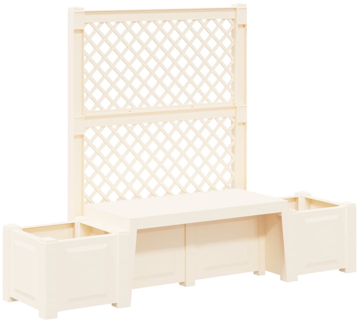 vidaXL - Tuinbank - Kopenhagen - Wit - 173 - x - 49 - x - 135,5 - cm - PP