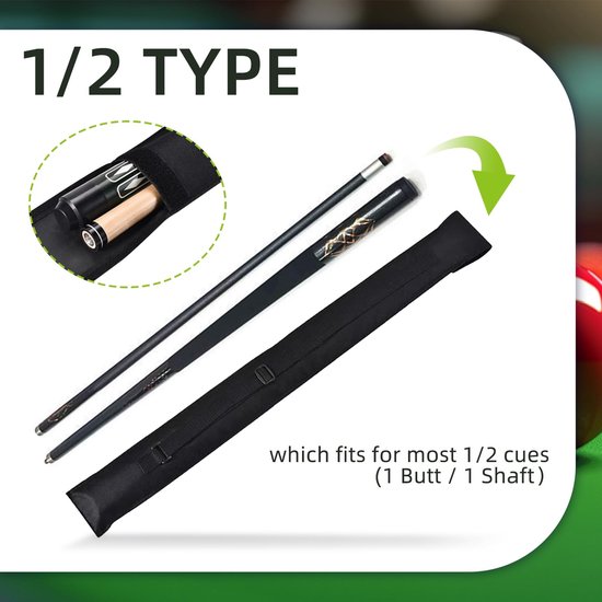 Dailygoody - Billiard Cue Bag - Snooker Stick Opbergtas - 32 Inch - Verstelbare Schouderband - Billiard Bag voor 1/2 Sticks - Geschikt voor Snooker en van Merkloos — afbeelding 3