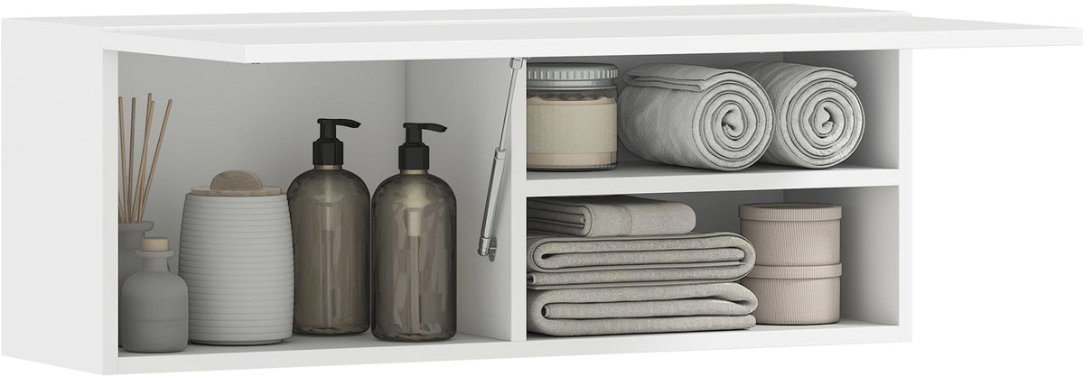HOMCOM Wandkast Spaanplaat 80L x 25B x 30H cm Wit