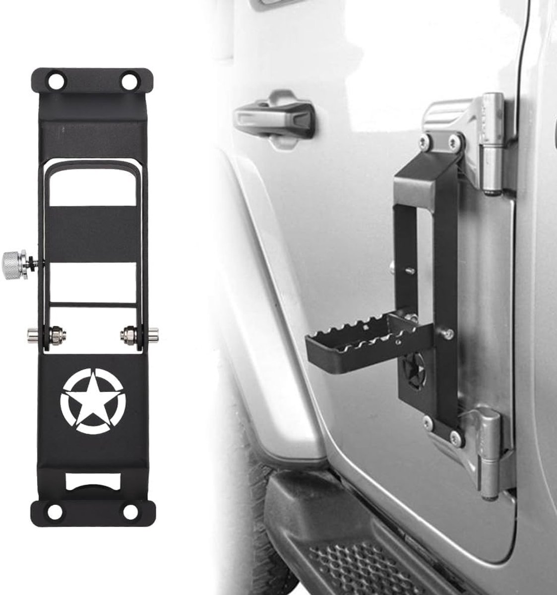 Vouwbare Deuropstap voor J-eep Wrangler JK/JKU 2007-2017, Maximale Belasting 136 kg, Antislip en Handig voor Toegang tot het Dak