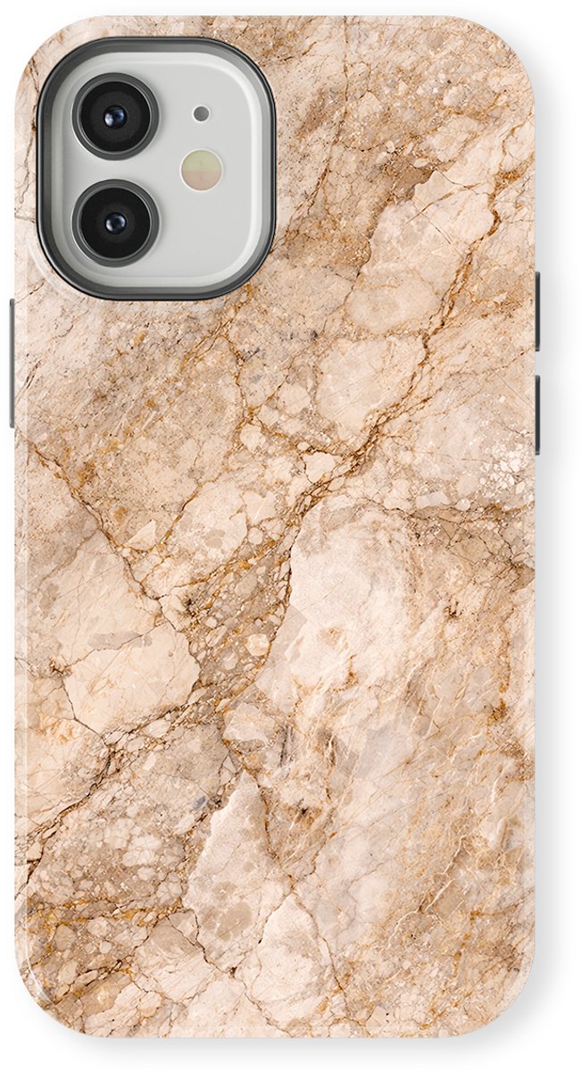 DripCase Hoesje geschikt voor iPhone 12 Marmer | Marble Moods | Magnetisch Opladen | 2-in-1 Ontwerp | Luxe Marmeren Case geschikt voor iPhone 12 Champagne Marble