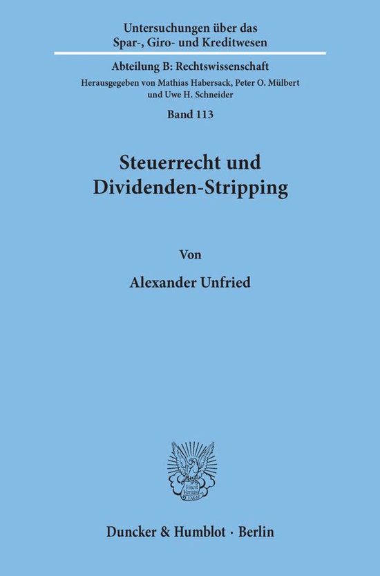 Steuerrecht und Dividenden-Stripping. - cover