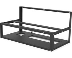 Open Air Mining Frame voor 6 GPU's - Stackable Mining Rig Case en Grafische Kaart Houder voor Efficiënt Crypto-Minen