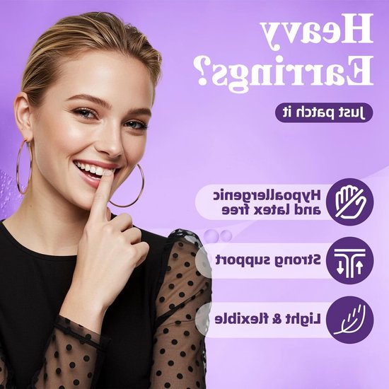 Oorlelsteun Patches voor Hangoorlobjes - 800 Stuks Transparante en Waterdichte Oorlelstickers voor Zware Oorbellen en Oorlelversteviging — afbeelding 4