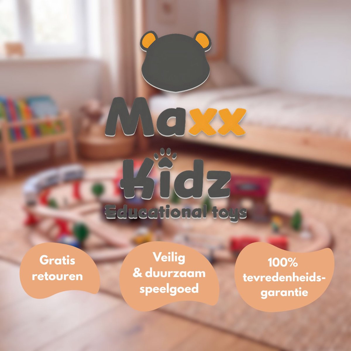 Maxx Kidz Houten Treinset 88 delig - Treinbaan voor Kinderen vanaf 3 Jaar - Compleet met 2 Treinen en Accessoires - Houten Treinbaan Speelgoed voor Jongens en Meisjes - 450cm Lange Baan — afbeelding 7