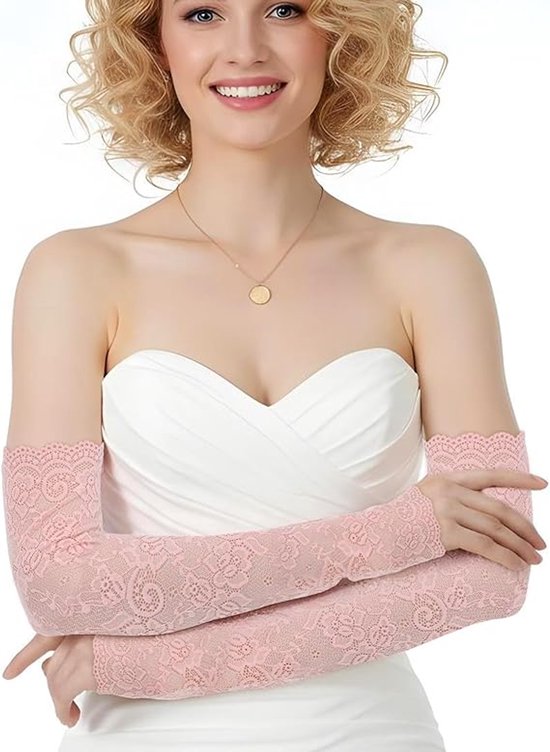 5 Paar Mouwen Kant - Mouwen - Kanten Mouwen - Imitatiemouwen - UV Bescherming - Armstukken - Ademend - Mouwen Met Bloemenmotief - Kanten Armwarmers - Geschikt Voor Buitenactiviteiten van Merkloos — afbeelding 4