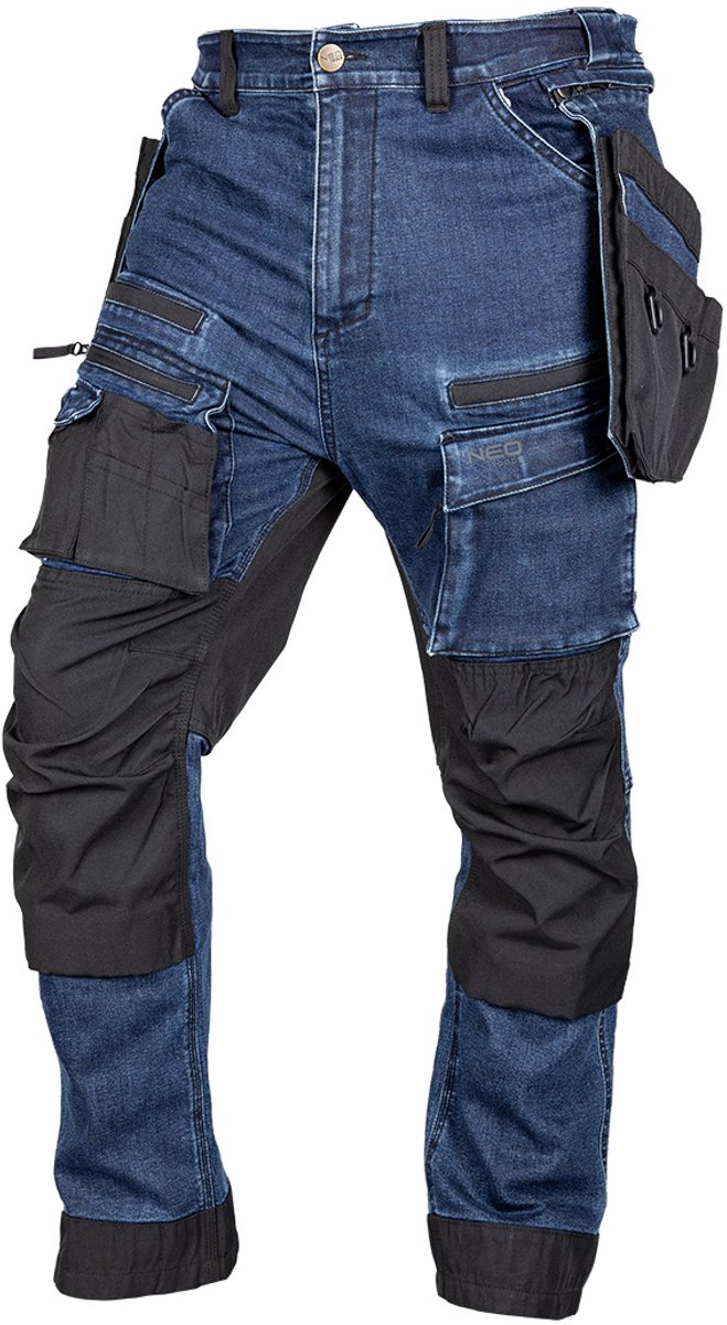 Neo Tools - DENIM Werkbroek - Cordura Versterkingen - Afneembare Holsterzakken - Maat L