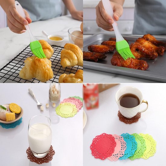 Set van 5 Thermische Siliconen Handgrepen - Beschermende Covers tegen Hitte voor Pannen, Casseroles en Pannenkoeken - Rood, Oranje, Groen, Zwart, Blauw — afbeelding 3