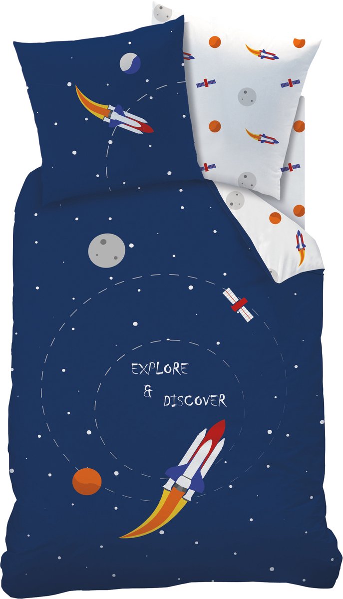 Matt & Rose Dekbedovertrek Explore Space - Eenpersoons - 140 x 200 cm - Katoen