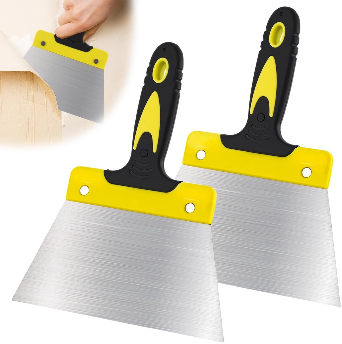 Store_9 Spatula Set - 2-delige set - Ergonomisch handvat - Flexibel staal - Voor schilderen en klussen - 18 cm - Geschikt voor DIY projecten