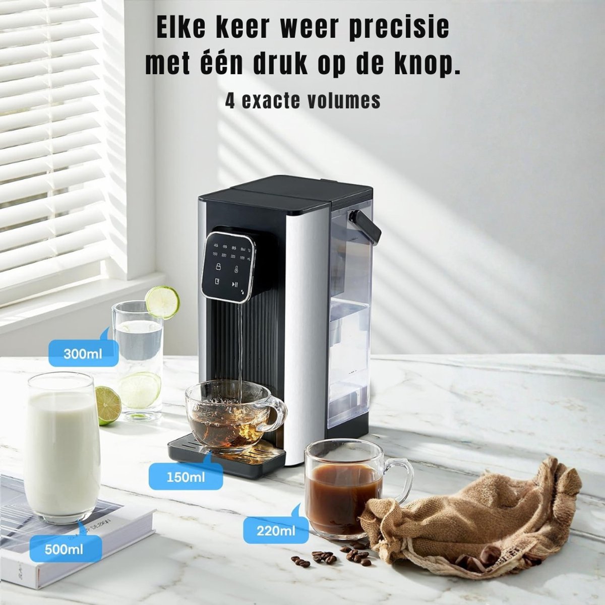 RUX® Heetwaterdispenser - Waterdispenser - Grijs - 24cm x 14cm x 30cm