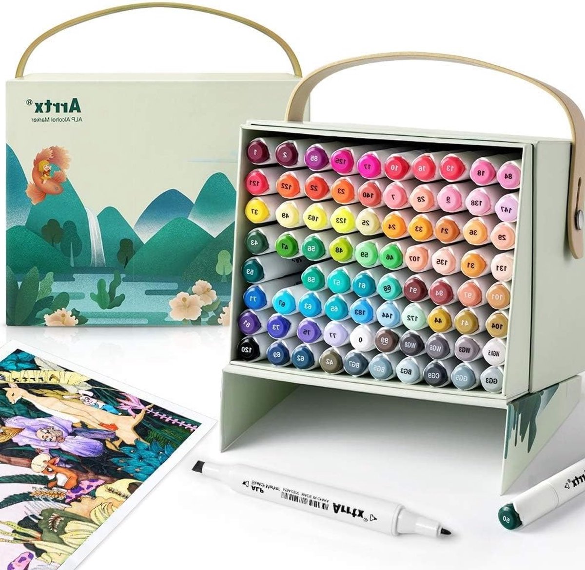 80 Kleuren Alcohol Markers met Dubbele Tips voor Kinderen, Kunstenaars en Studenten - Permanente Highlighters voor Tekenen, Schetsen en Kleurprojecten