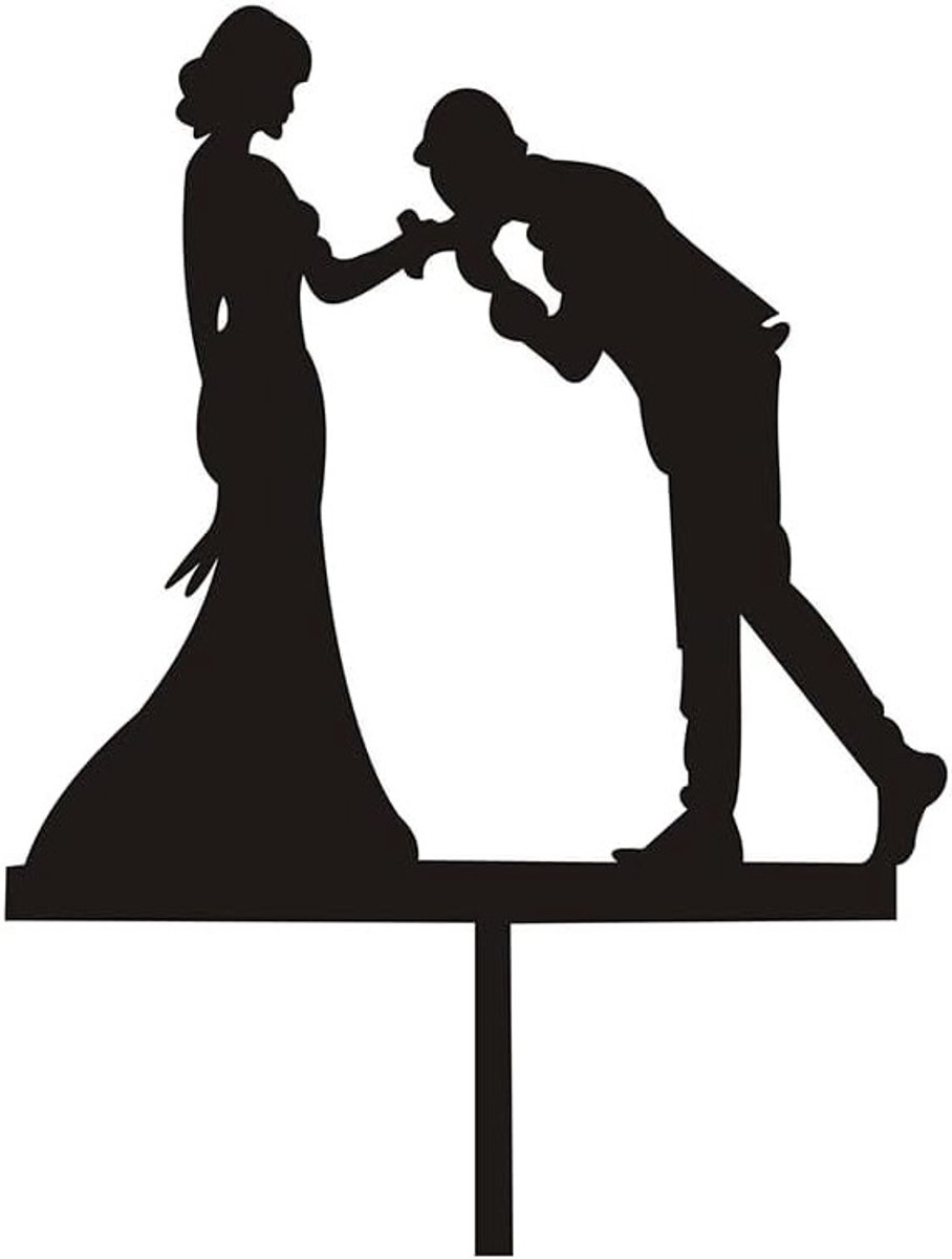 Hartvormige bruidstaartdecoratie met "Mr & Mrs" inscriptie en diamant silhouet van de bruid voor een romantische trouwdag