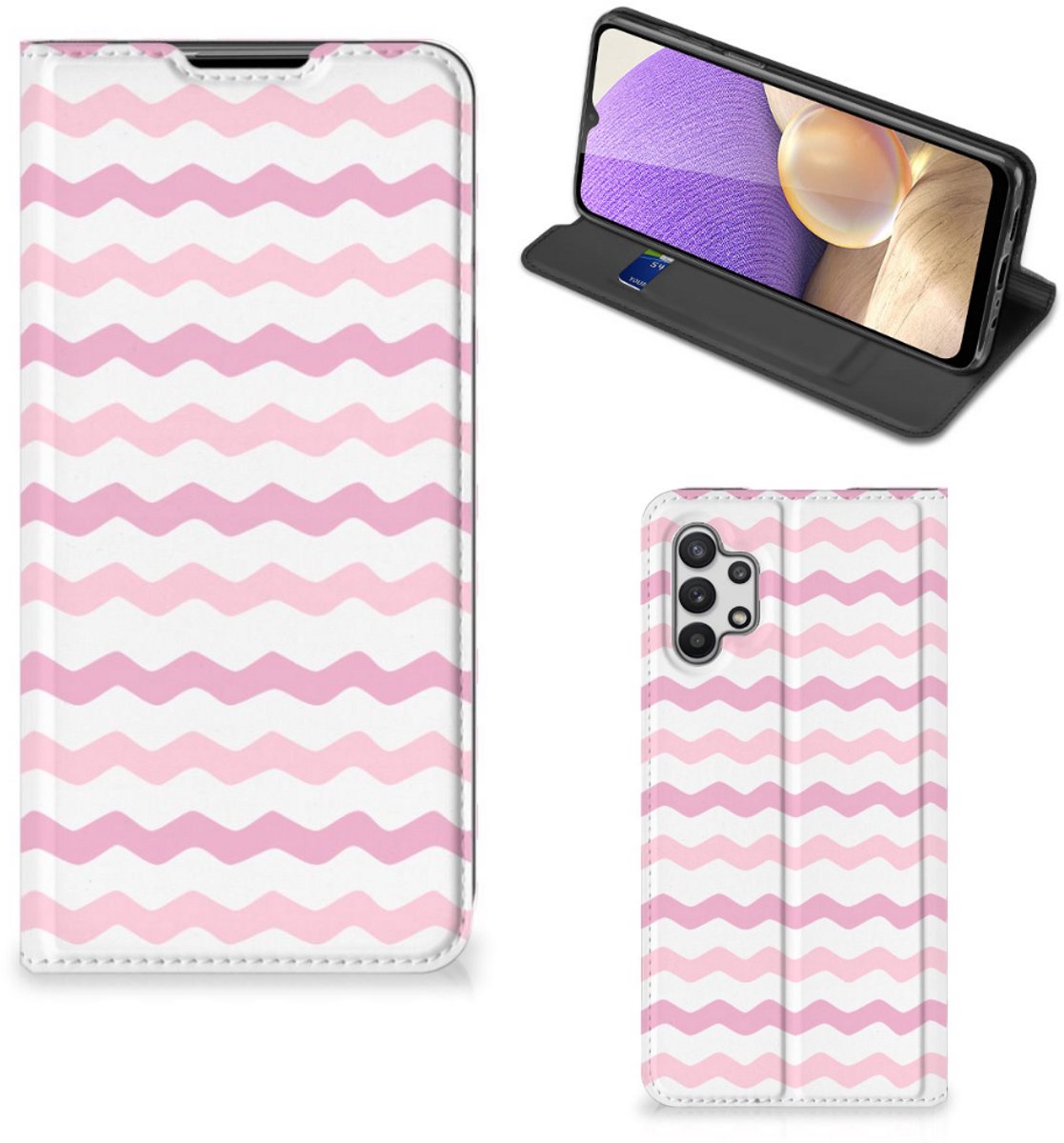 Samsung Galaxy A32 5G Hoesje met Magneet Waves Roze
