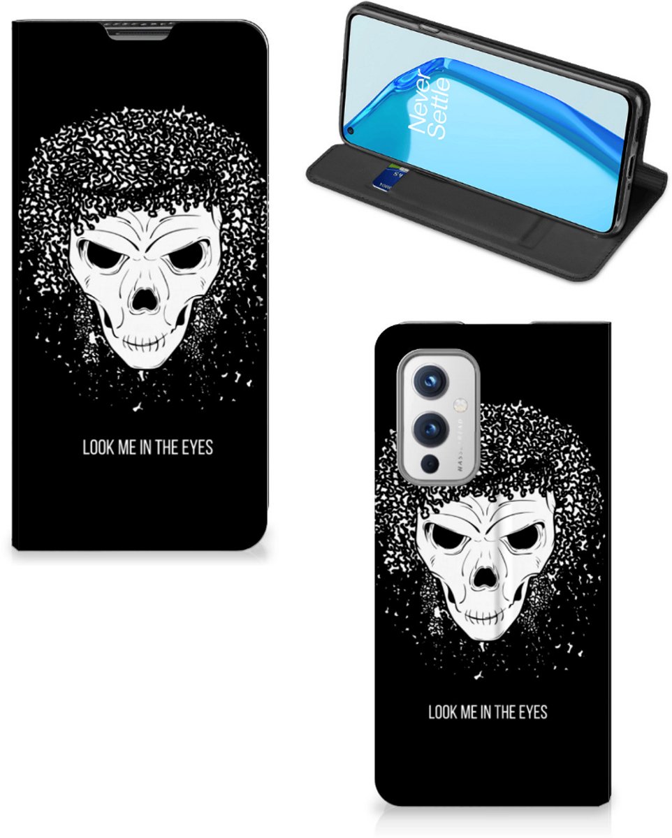 Mobiel BookCase OnePlus 9 Skull Hair