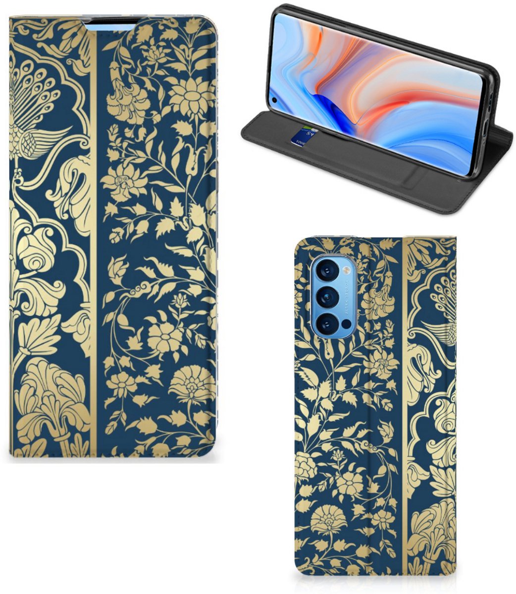 OPPO Reno4 Pro 5G Smart Cover Beige Flowers