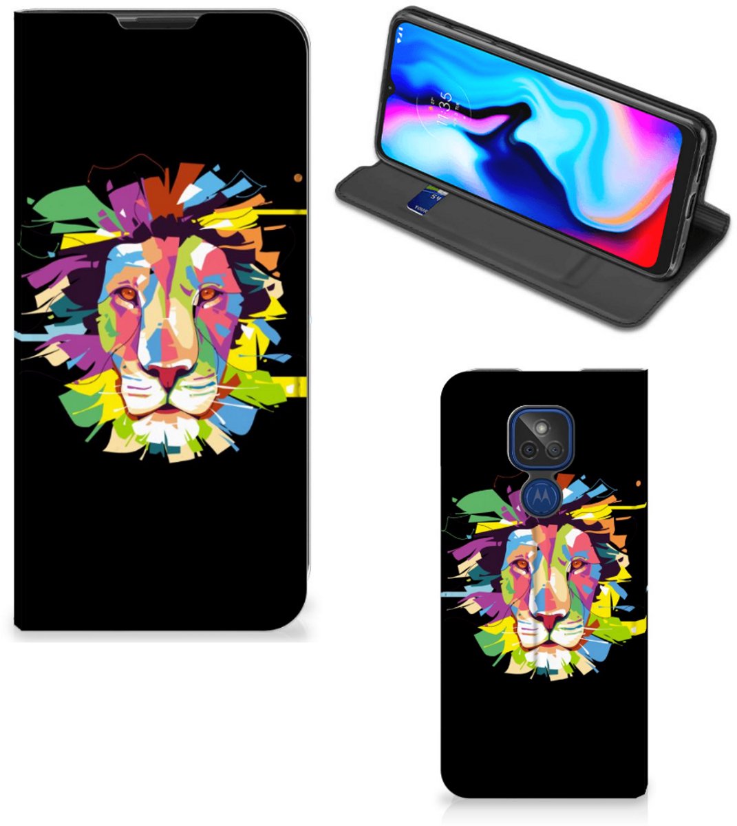 Motorola Moto G9 Play Magnet Case Lion Color