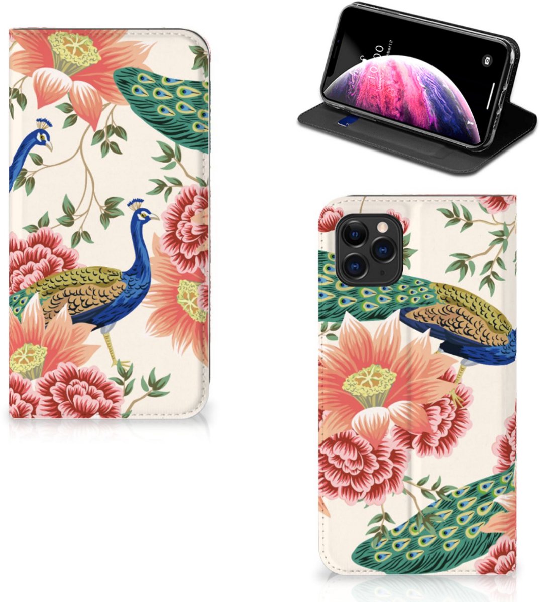 Hoesje maken voor Apple iPhone 11 Pro Max Pink Peacock
