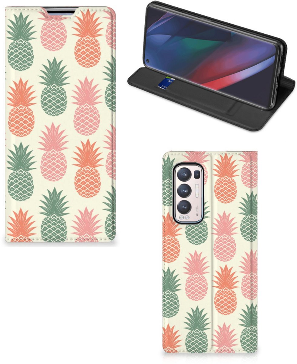 OPPO Find X3 Neo Flip Style Cover Ananas