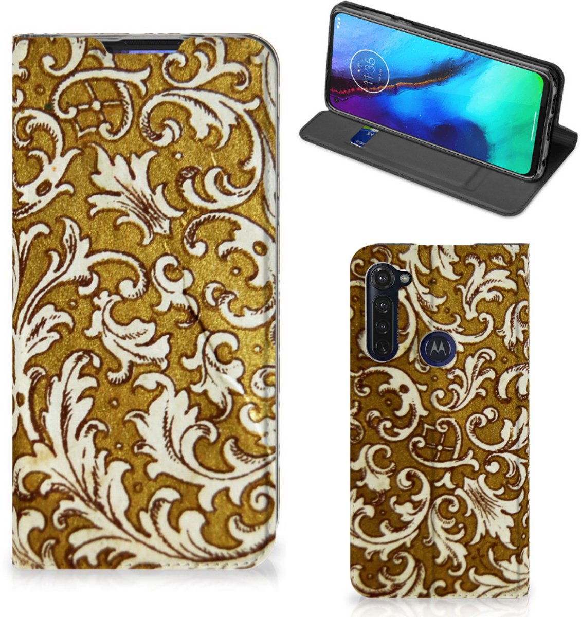 Telefoon Hoesje Motorola Moto G Pro Barok Goud