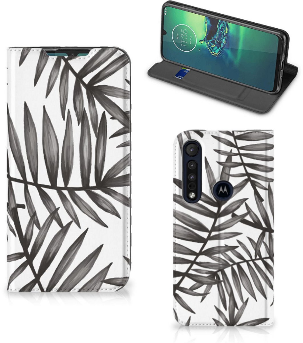 Motorola G8 Plus Smart Cover Leaves Grey