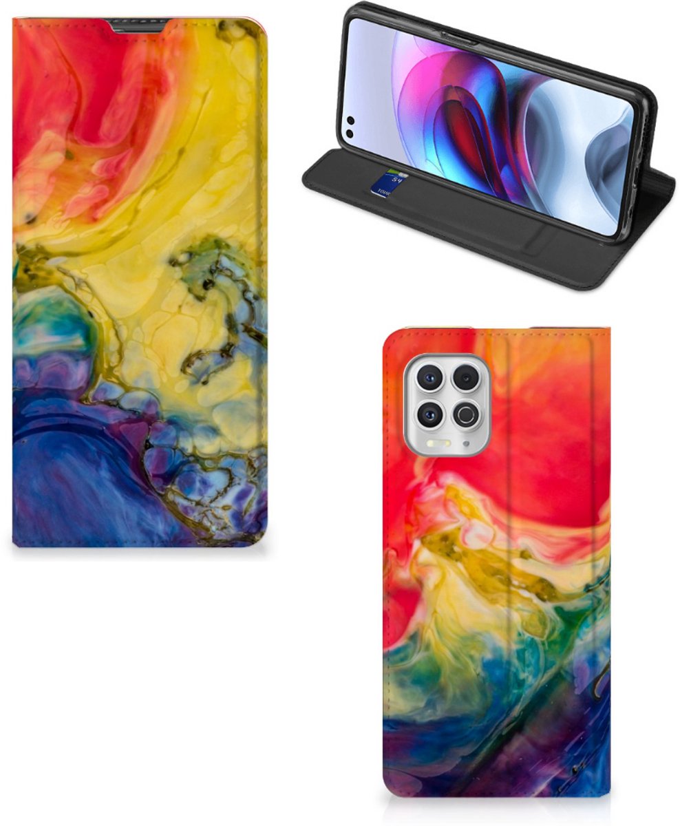 Bookcase Motorola Moto G100 Watercolor Dark