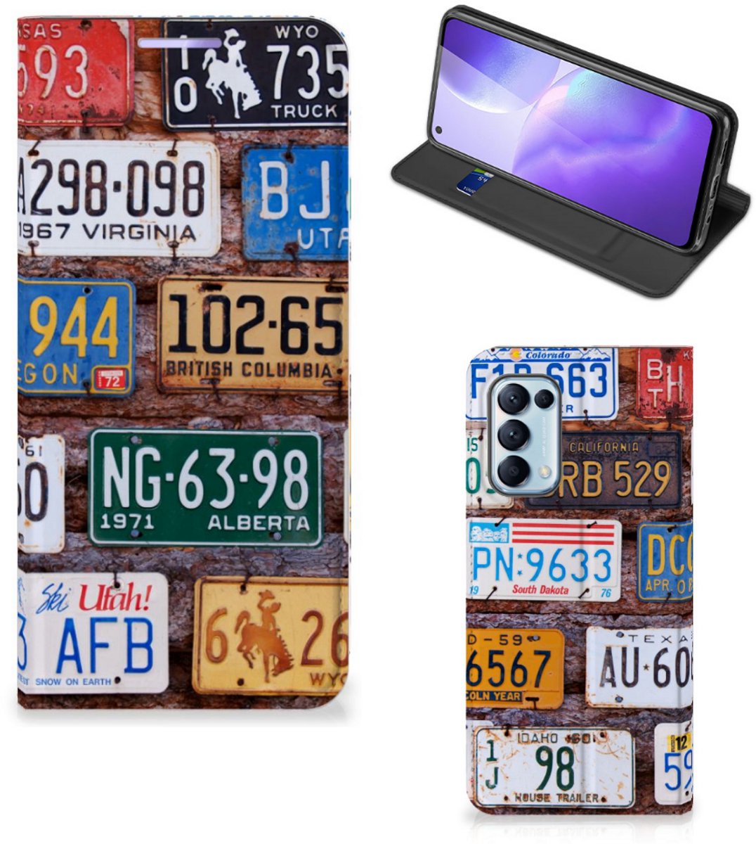 Book Case voor OPPO Find X3 Lite Stand Case Kentekenplaten