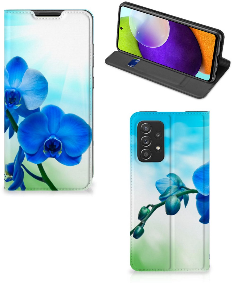 Samsung Galaxy A52 Smart Cover Orchidee Blauw - Cadeau voor je Moeder
