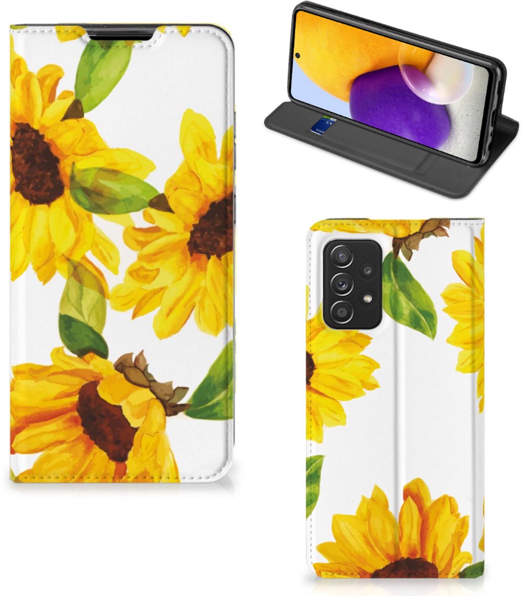 Smart Cover voor Samsung Galaxy A72 (5G/4G) Zonnebloemen