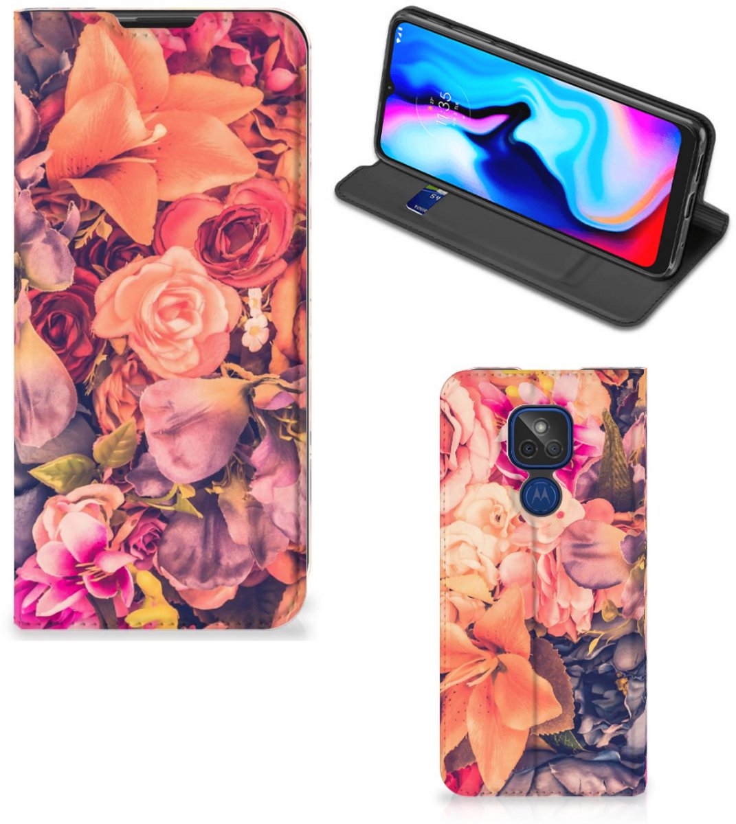 Motorola Moto G9 Play Smart Cover Bosje Bloemen