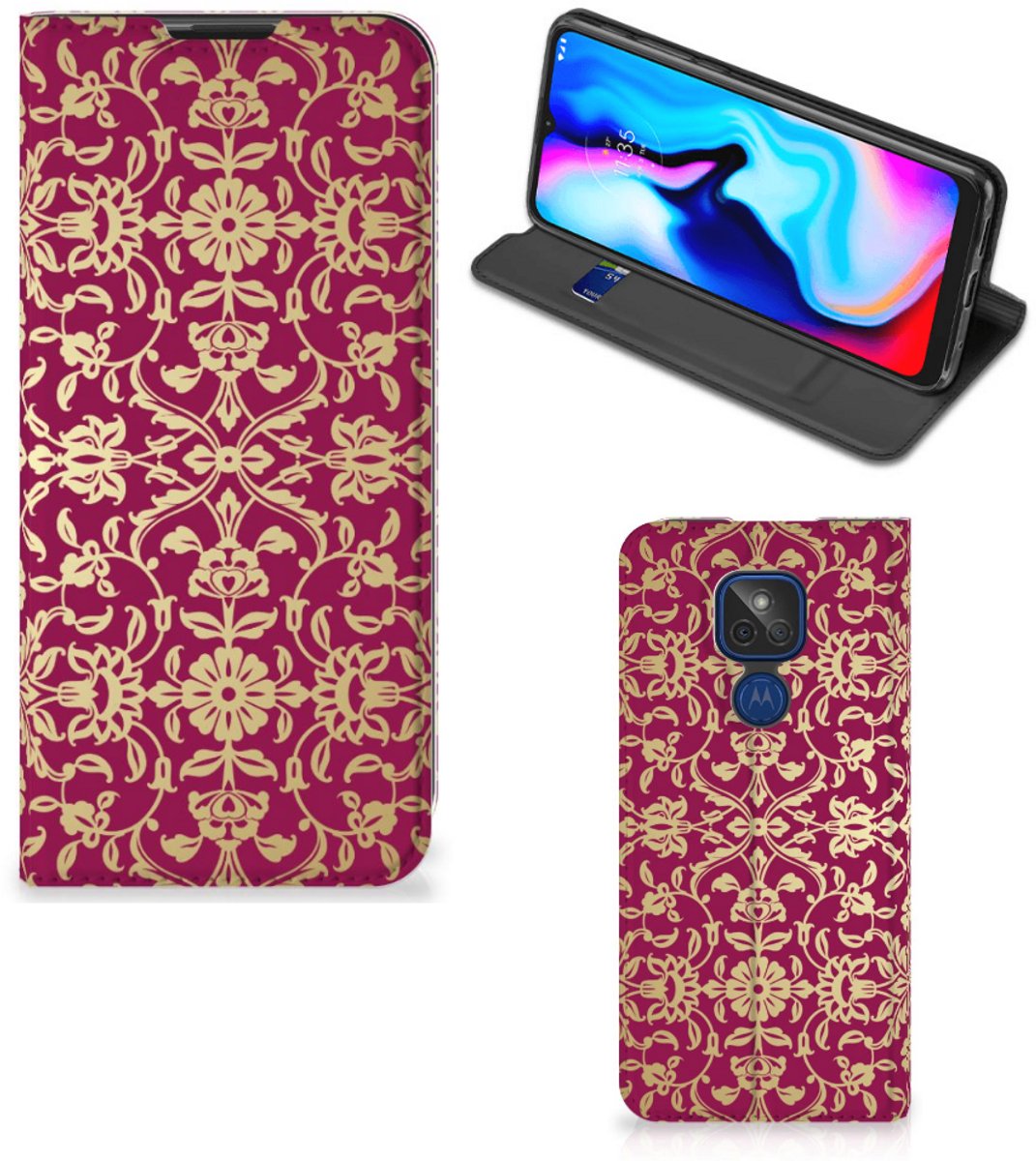 Telefoon Hoesje Motorola Moto G9 Play Barok Pink