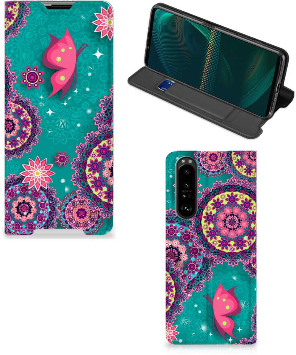 Sony Xperia 5 III Bookcase Cirkels en Vlinders