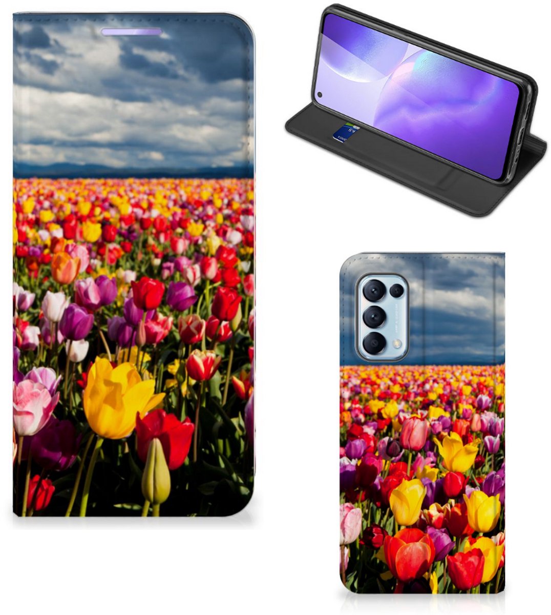 OPPO Find X3 Lite Smart Cover Tulpen
