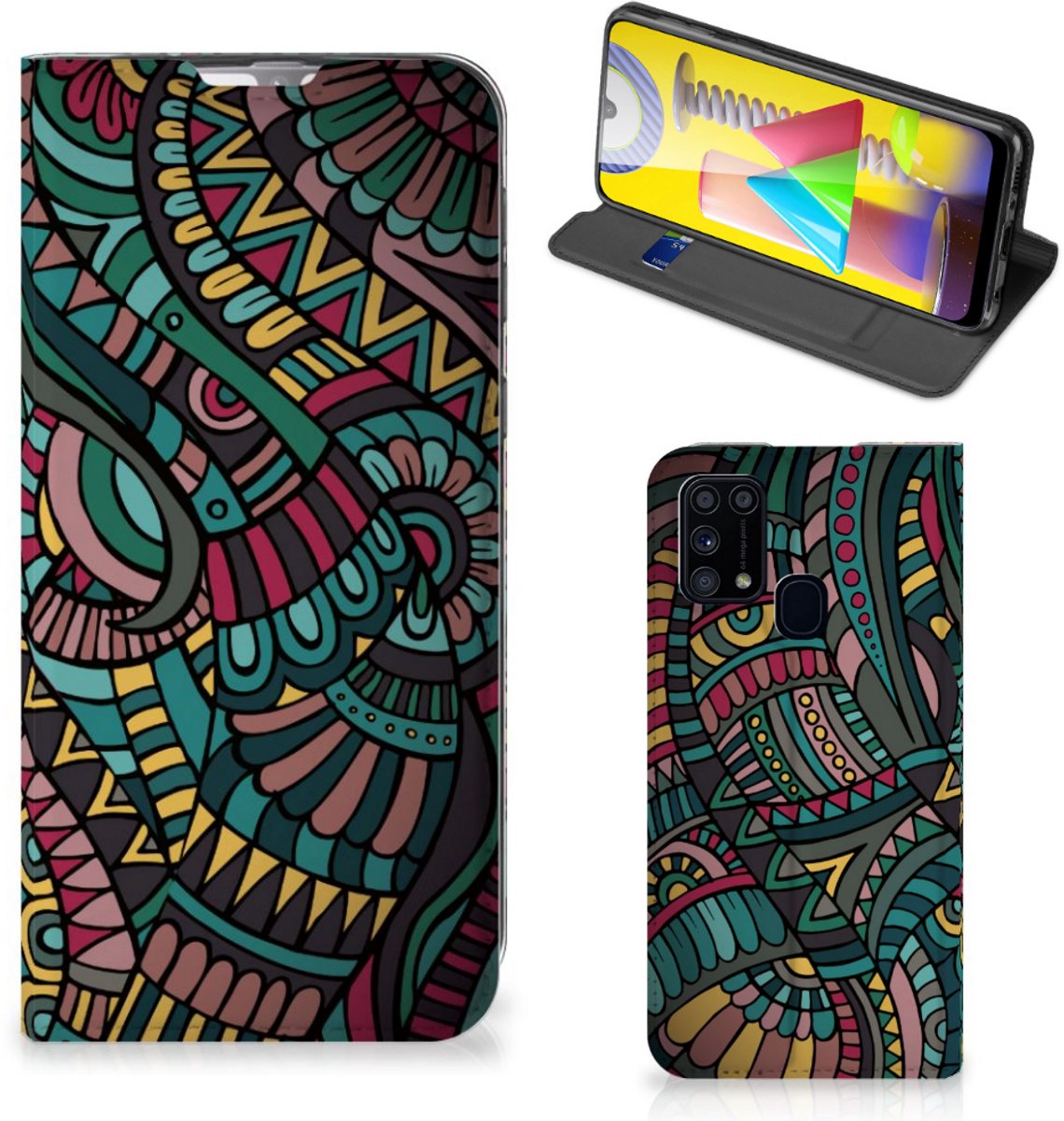 Samsung Galaxy M31 Hoesje met Magneet Aztec