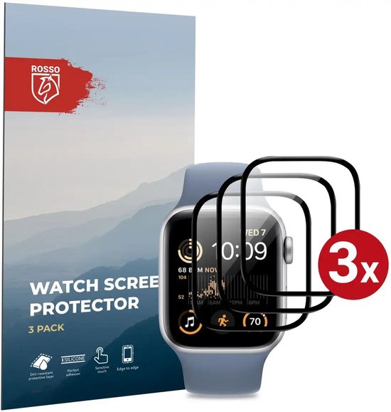 Rosso Hybrid Glass Geschikt voor Apple Watch 4/5/6/SE 40MM - PMMA Glas Screen Protector - Ultradun Plexiglas - Horloge Beschermlaag (3-Pack)