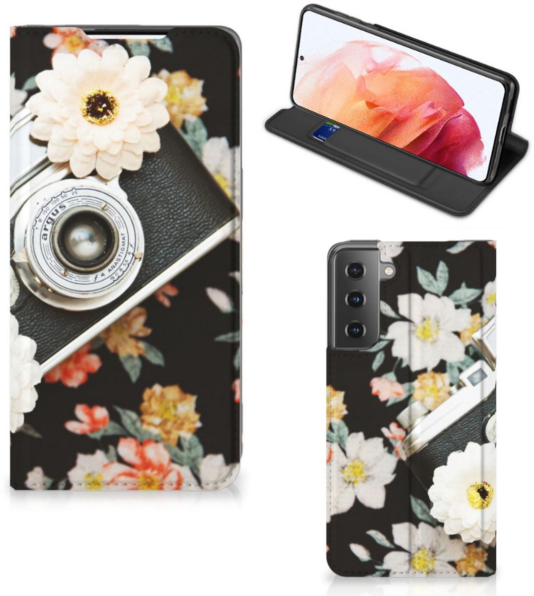 Samsung Galaxy S21 Stand Case Vintage Camera