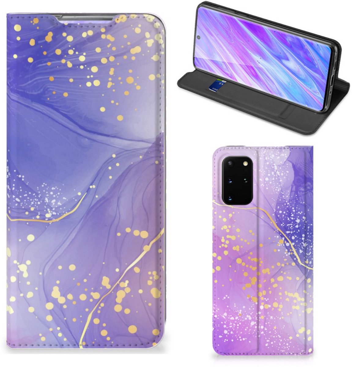 Bookcase voor Samsung Galaxy S20 Plus Watercolor Paars