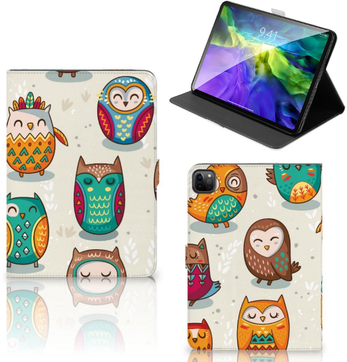 iPad Pro 11 2020/2021/2022 Flip Case Vrolijke Uilen
