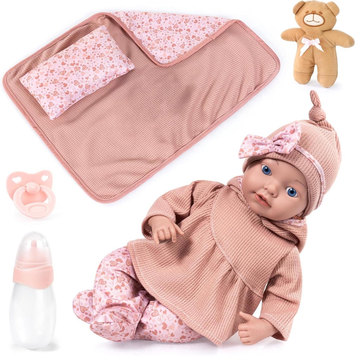 Reborn babypop - Realistische pop - Rollenspel spelen - Levensecht gevoel - 38 cm - Roze