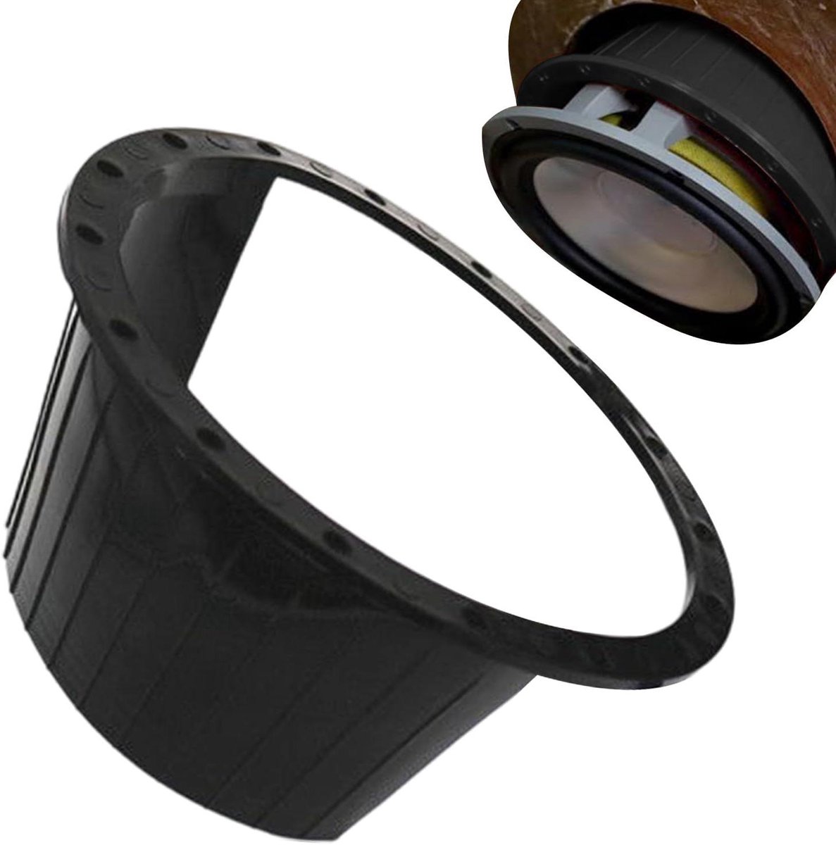 Speaker Beschermhoezen - Afsluitring Geluidsbox - Auto Audio Verbeteren - Geluidsisolatie - 16.5 cm - Zwart