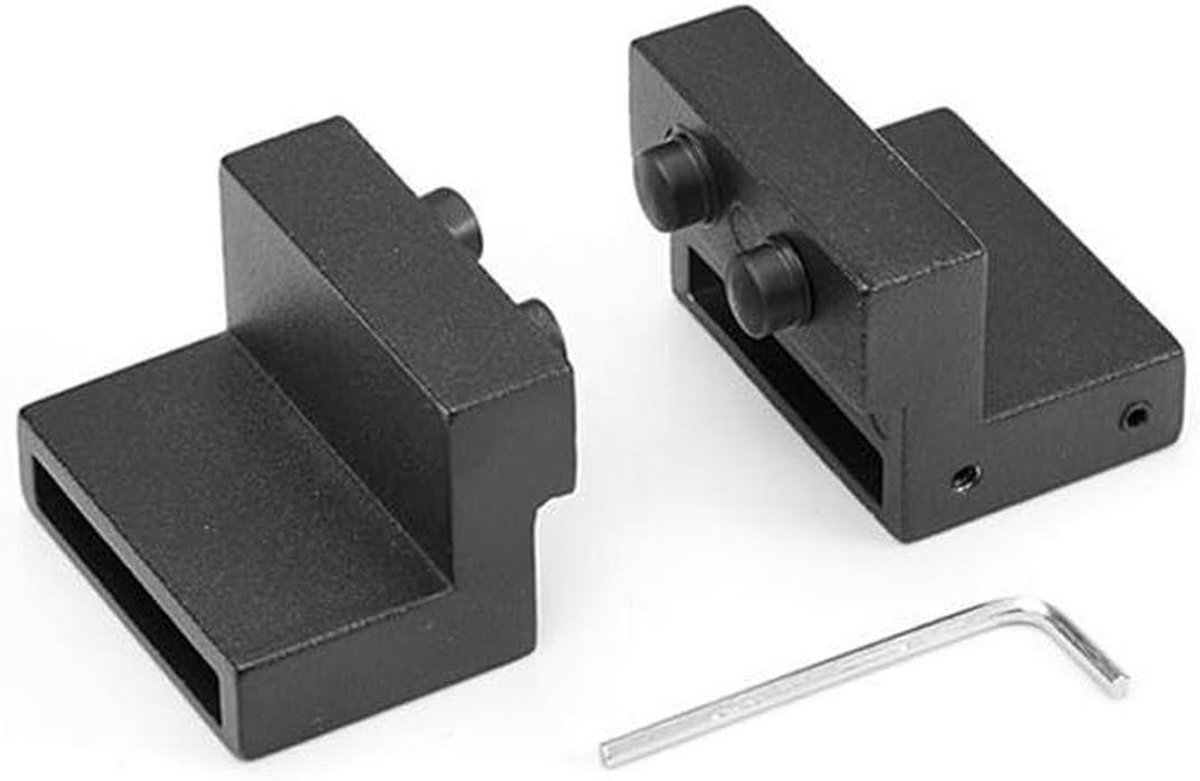 Schuur deurstopper - Vloergeleider bumper - Deuren beschermen - Zinklegering ontwerp - 2 stuks - Zwart