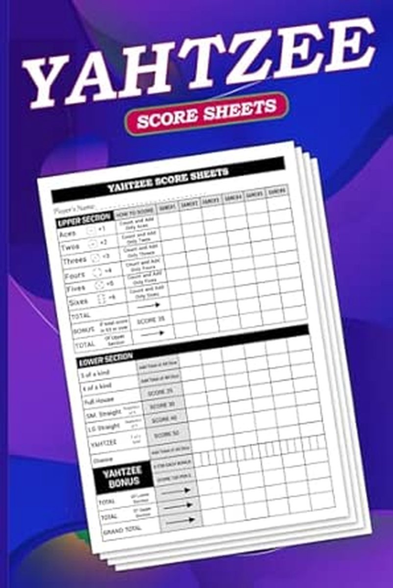 Yahtzee Score Sheets - 110 Dubbelzijdige Score Pads voor Scorekeeping - 6"x9"