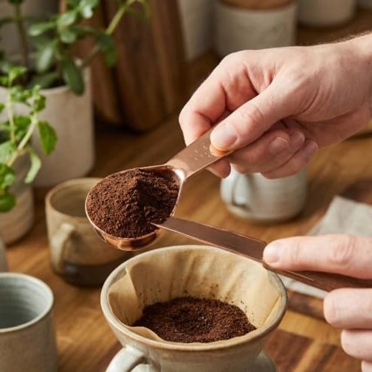 Doseringslepel van 30 ml in rosegoud, gemaakt van 304 roestvrij staal, ideaal voor koffiebonen, eiwitpoeder en bak ingrediënten, vaatwasmachinebestendig